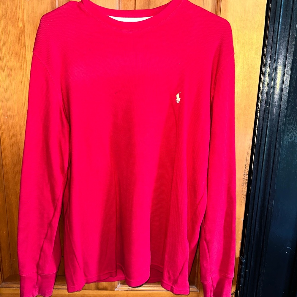 Polo by Ralph Lauren Men's Vibrant Red Long Sleeve Tee